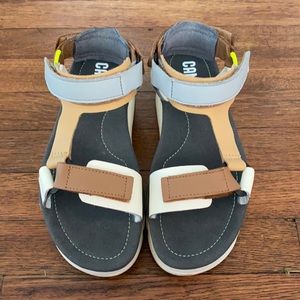 On trend Camper wedge sandals.
